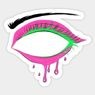 Neon Psychedelic Slime Eye Sticker